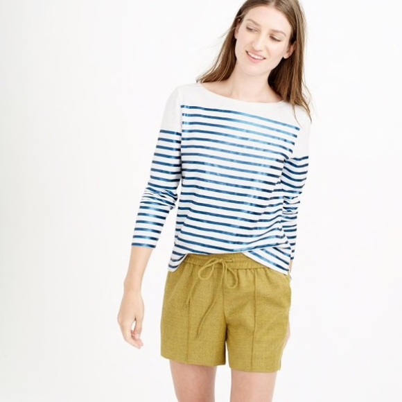 J. Crew Tops - J.Crew Placed-Stripe Metallic Classic Tees shirt M